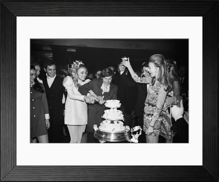 Framed Print : Wedding reception of Polish film director Roman Polanski and his bride Framed Print : Wedding reception of Polish film director Roman Polanski and his bride