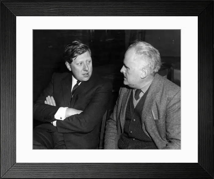 Framed Print : Mr Roy Hattersley, left, and Mr Fred Law, Chairman of the Sparkbrook Constituency Labour Framed Print : Mr Roy Hattersley, left, and Mr Fred Law, Chairman of the Sparkbrook Constituency Labour