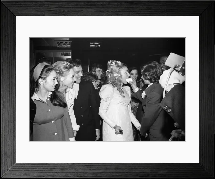 Framed Print : Wedding reception of Polish film director Roman Polanski and his bride Framed Print : Wedding reception of Polish film director Roman Polanski and his bride