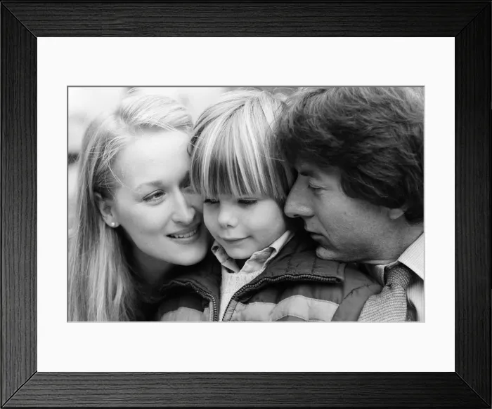 Framed Print : Actor Dustin Hoffman with actress Meryl Streep and young Justin Henry who all star Framed Print : Actor Dustin Hoffman with actress Meryl Streep and young Justin Henry who all star