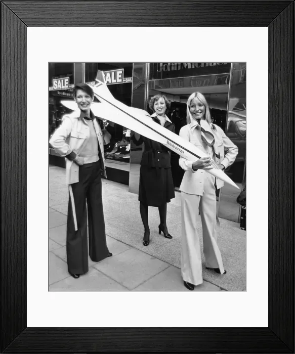 Framed Print : Cabin crew members who work on the supersonic passenger aircraft Concorde Framed Print : Cabin crew members who work on the supersonic passenger aircraft Concorde