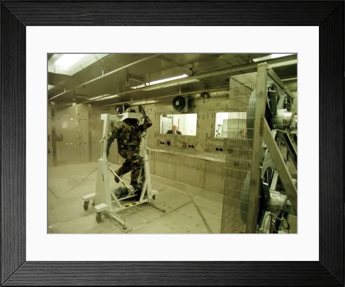 Framed Print : Porton Down September 1999 Porton Man - life size dummy wearing protective clothing