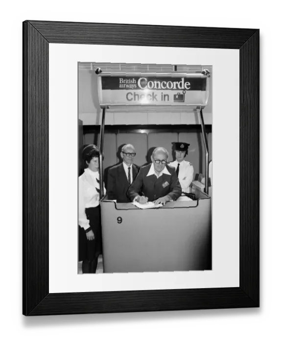 Framed Print : Concorde check in at London Airport. 24th May 1976 Framed Print : Concorde check in at London Airport. 24th May 1976
