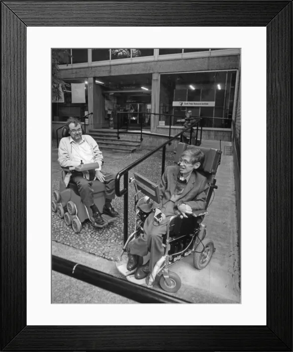 Framed Print : Professor Stephen Hawking at Scott Polar Institute, Cambridge August 1992