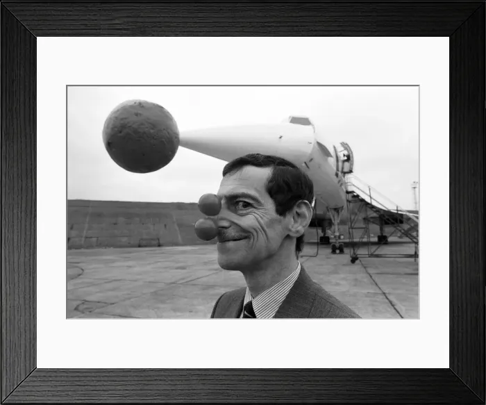 Framed Print : Red nose on Concorde. Toby Grills restaurants fund raise. 27th January 1988 Framed Print : Red nose on Concorde. Toby Grills restaurants fund raise. 27th January 1988