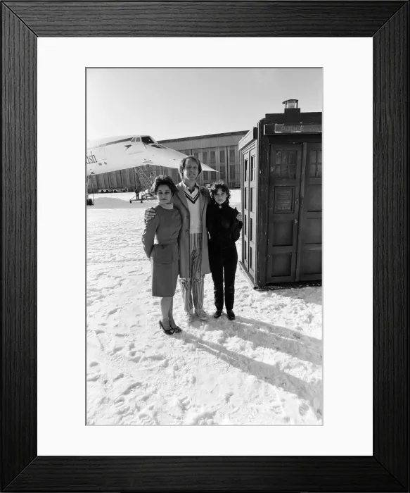 Framed Print : Doctor Who star Peter Davison came face to face with Concorde today when the Doctor Framed Print : Doctor Who star Peter Davison came face to face with Concorde today when the Doctor