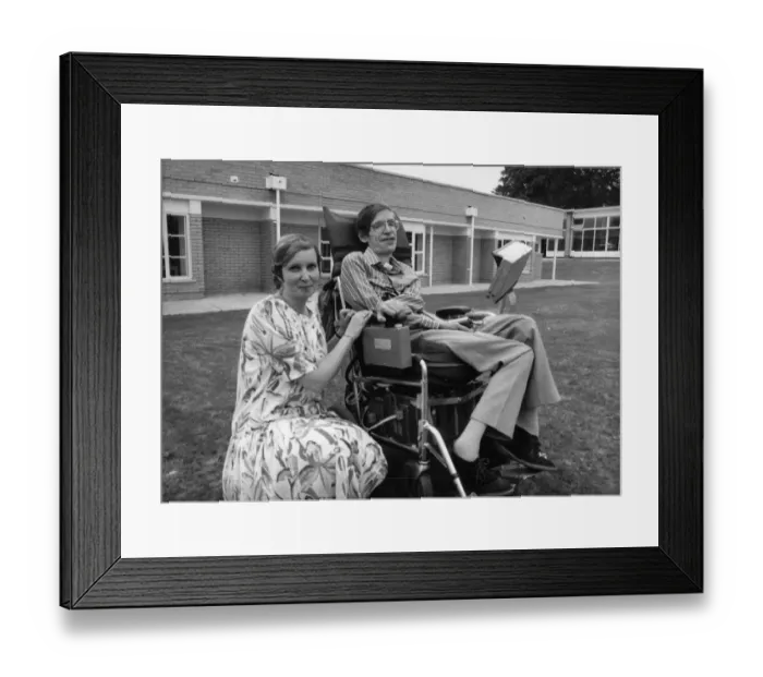 Framed Print : Professor Stephen Hawking of Cambridge University with Aileen Webber
