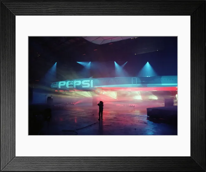 Framed Print : Pepsi launch its new blue can. Air France paint one of its Concorde