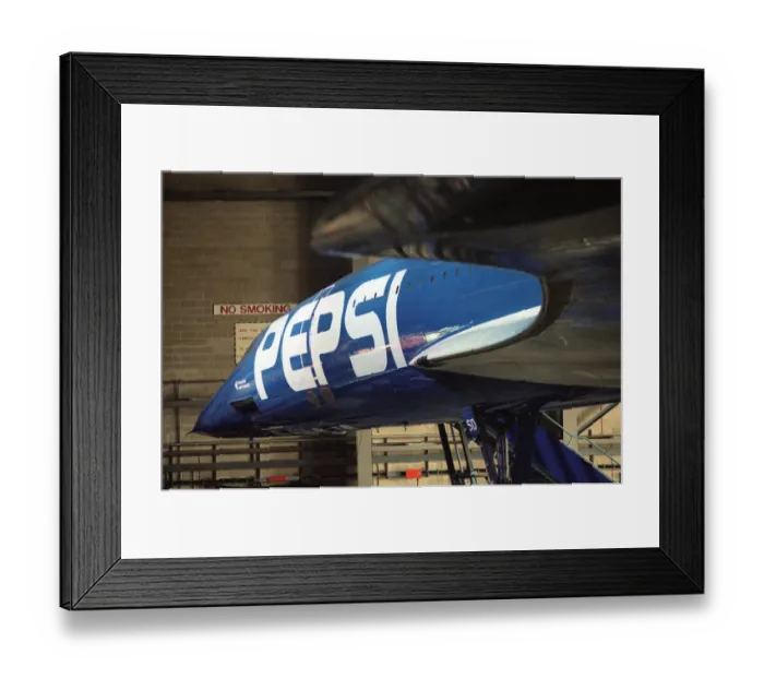 Framed Print : Pepsi launch its new blue can. Air France paint one of its Concorde