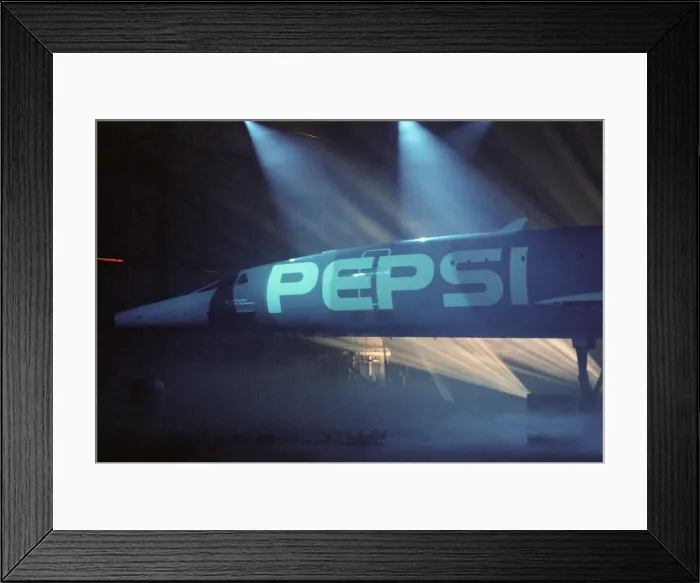 Framed Print : Pepsi launch its new blue can. Air France paint one of its Concorde