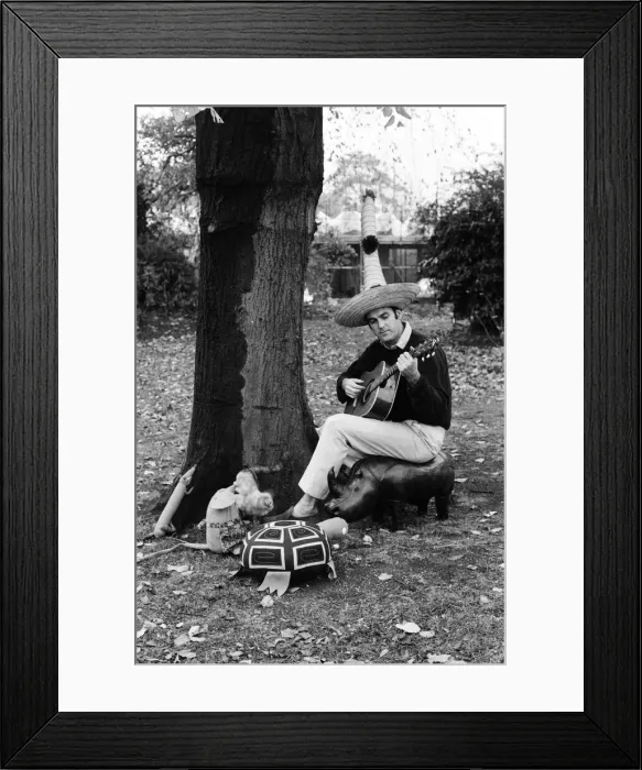 Framed Print : John Cleese relaxing in the garden of his home in Holland Park Framed Print : John Cleese relaxing in the garden of his home in Holland Park
