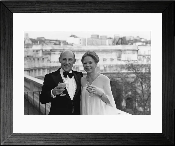 Framed Print : Stirling Moss weds Susie Paine. 17th April 1980 Framed Print : Stirling Moss weds Susie Paine. 17th April 1980