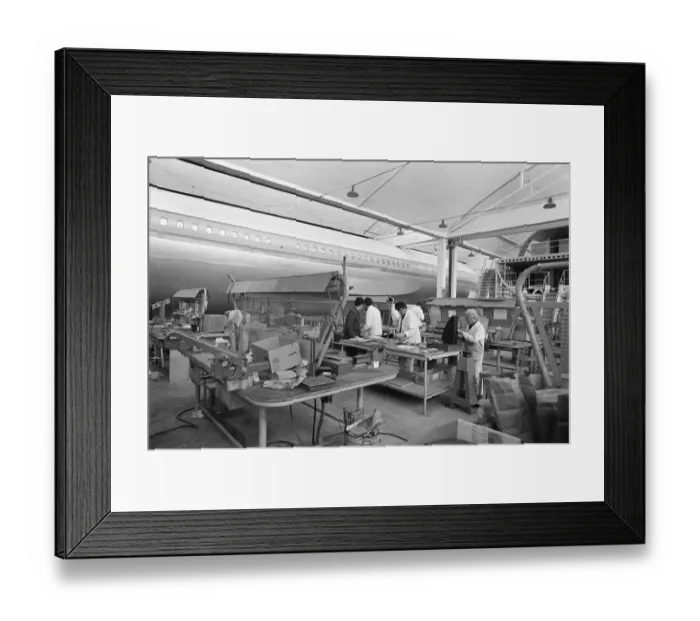 Framed Print : Work in progress at the Toulouse Aircraft factory in Southern France Framed Print : Work in progress at the Toulouse Aircraft factory in Southern France