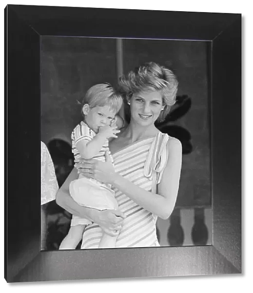 Prince Harry and his mother HRH Princess Diana, the Princess of Wales are on holiday with