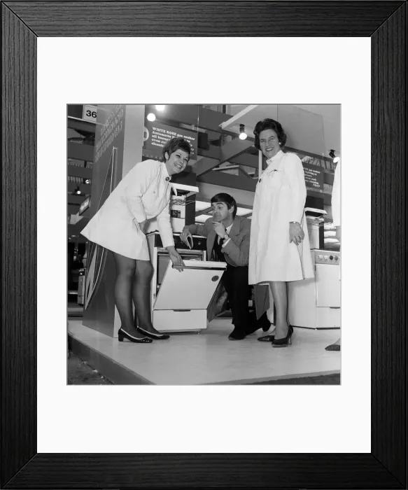 Framed Print : Ideal Home Exhibition, press day at Olympia. Demonstrators in the R & A Main stand