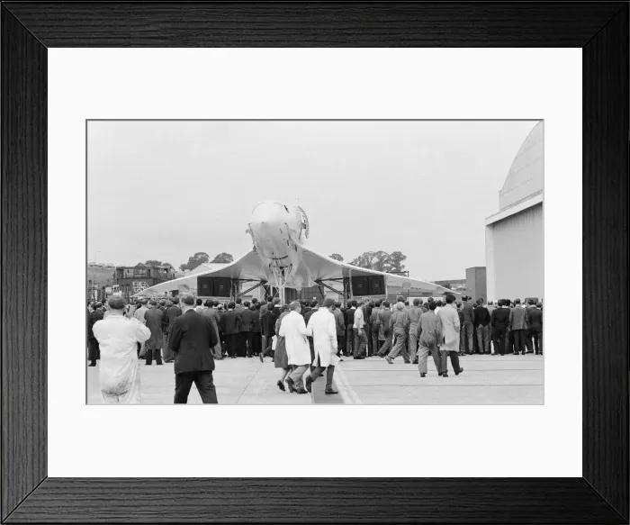 Framed Print : Concorde prototype 002 makes its first official public appearance in the UK as it is
