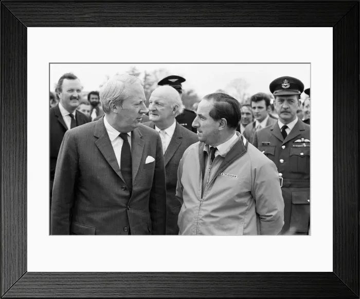 Framed Print : Prime Minster Edward Heath flies Concorde. He is pictured with test pilot Brian Trubshaw Framed Print : Prime Minster Edward Heath flies Concorde. He is pictured with test pilot Brian Trubshaw
