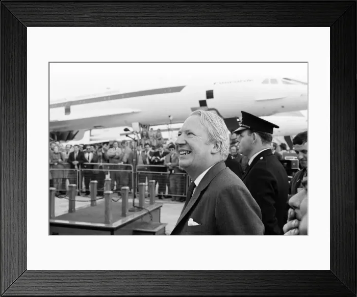 Framed Print : Prime Minster Edward Heath flies Concorde. 19th May 1972 Framed Print : Prime Minster Edward Heath flies Concorde. 19th May 1972
