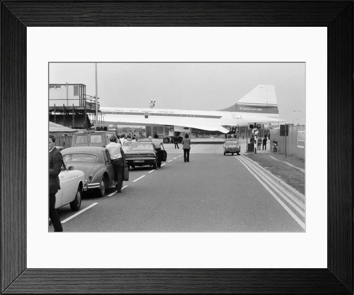 Framed Print : Concorde on show at Heathrow Airport. 3rd July 1972