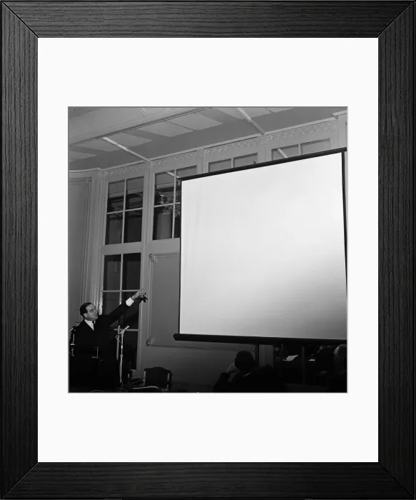Framed Print : Press conference on progress of the Concorde. Pictured is Brian Trubshaw Framed Print : Press conference on progress of the Concorde. Pictured is Brian Trubshaw