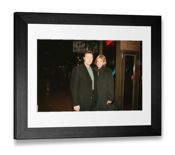 Framed Print : Alan McInally (footballer) and friend leave Victorias Nigh Club, in Glasgow Framed Print : Alan McInally (footballer) and friend leave Victorias Nigh Club, in Glasgow