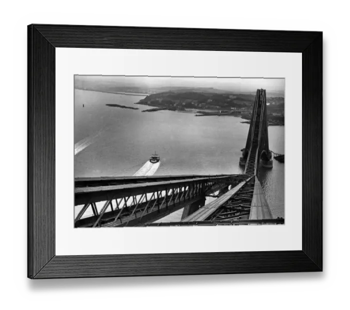 Framed Print : A picture taken from the top of the south cantilever of the Forth Bridge showing the site Framed Print : A picture taken from the top of the south cantilever of the Forth Bridge showing the site