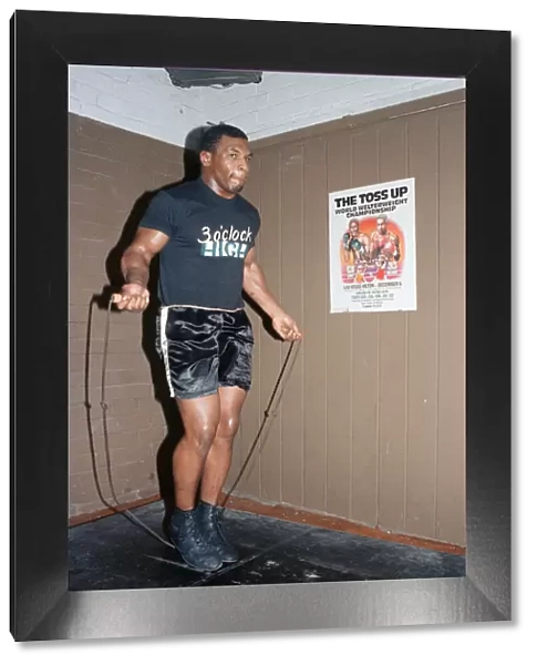Mike Tyson in his training camp ahead of his bout with James Bonecrusher Smith