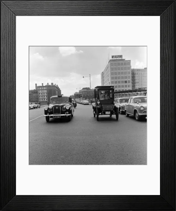 Framed Print : A revolutionary car driven by sun power. The veteran car has solar cells on the roof Framed Print : A revolutionary car driven by sun power. The veteran car has solar cells on the roof