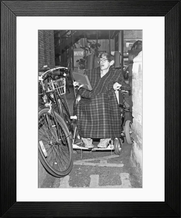 Framed Print : Professor Stephen Hawking, out and about in Cambridge December 1990Professor Stephen Framed Print : Professor Stephen Hawking, out and about in Cambridge December 1990Professor Stephen