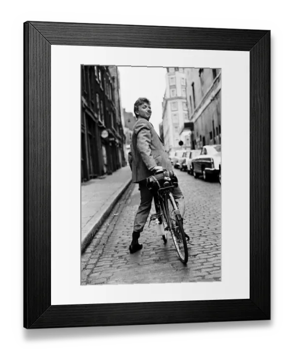 Framed Print : Singer and actor Tommy Steele riding his bicycle. 5th April 1963 Framed Print : Singer and actor Tommy Steele riding his bicycle. 5th April 1963
