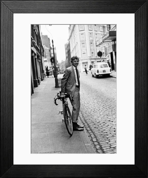Framed Print : Singer and actor Tommy Steele riding his bicycle. 5th April 1963 Framed Print : Singer and actor Tommy Steele riding his bicycle. 5th April 1963