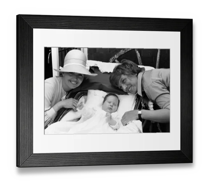 Framed Print : Tommy Steele and his wife Anne celebrate the christening of their daughter