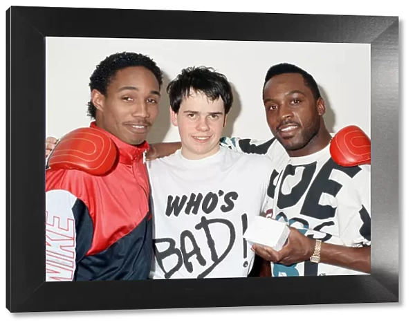 Former WBO middleweight champion Nigel Benn (right) with cousin Paul Ince (left