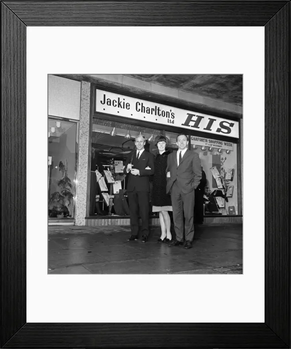 Framed Print : Leeds United and England centre half Jackie Charlton could not attend the opening of his