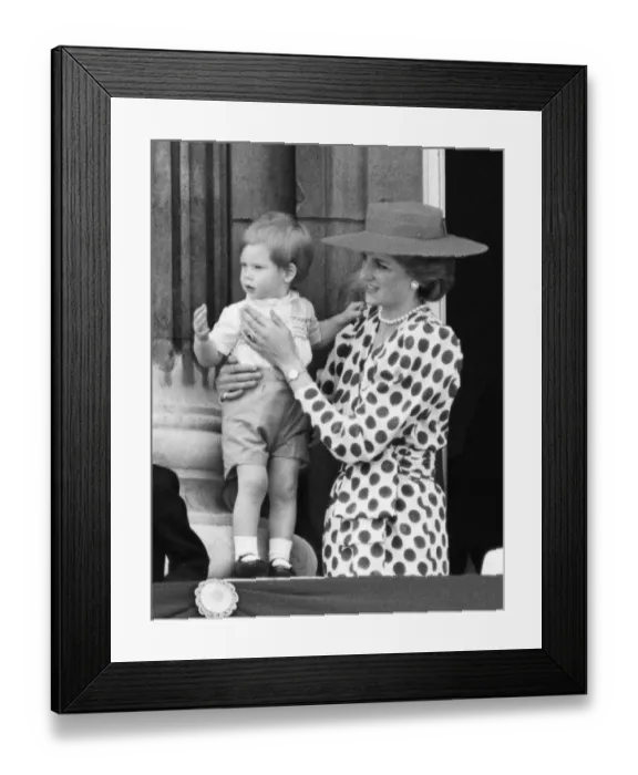 Framed Print : HRH Princess Diana, The Princess of Wales holds her young son Prince Harry Framed Print : HRH Princess Diana, The Princess of Wales holds her young son Prince Harry