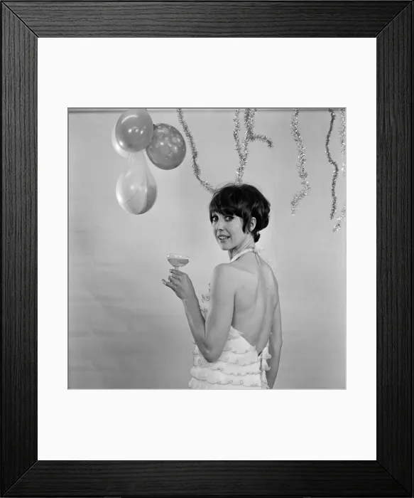 Framed Print : Una Stubbs wishes you a Happy New Year from the TV Centre, BBC Wood Lane, West London