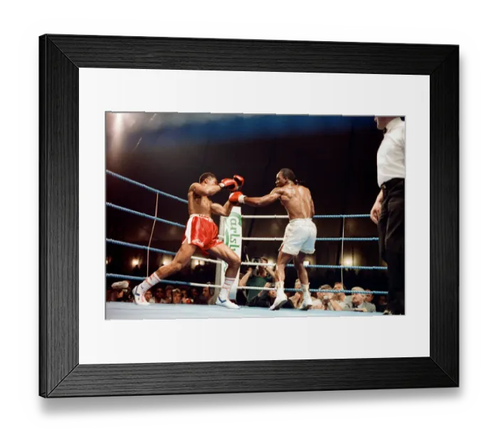 Framed Print : Michael Watson vs Nigel Benn for the British Commonwealth middleweight title Framed Print : Michael Watson vs Nigel Benn for the British Commonwealth middleweight title