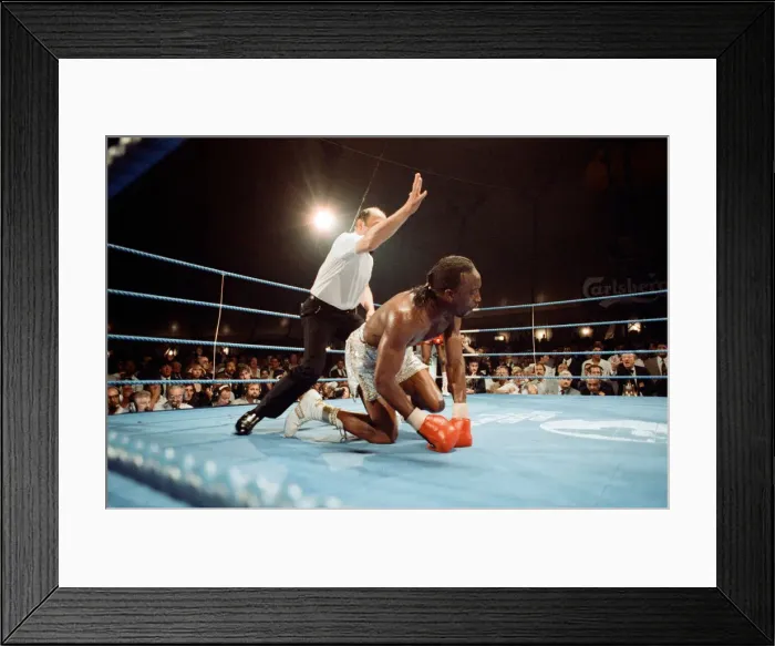 Framed Print : Michael Watson vs Nigel Benn for the British Commonwealth middleweight title Framed Print : Michael Watson vs Nigel Benn for the British Commonwealth middleweight title