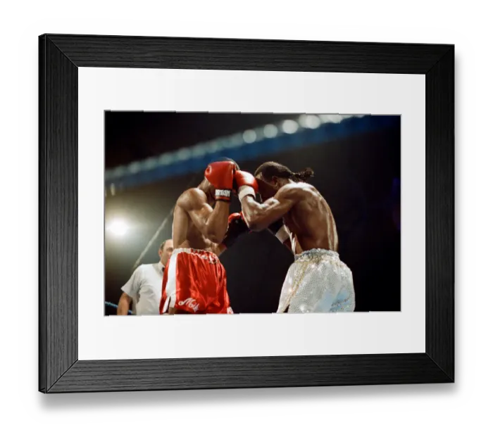 Framed Print : Michael Watson vs Nigel Benn for the British Commonwealth middleweight title Framed Print : Michael Watson vs Nigel Benn for the British Commonwealth middleweight title