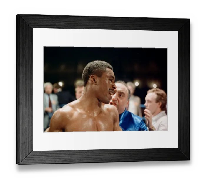 Framed Print : Michael Watson vs Nigel Benn for the British Commonwealth middleweight title Framed Print : Michael Watson vs Nigel Benn for the British Commonwealth middleweight title