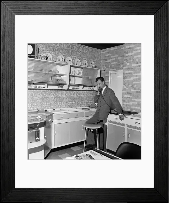 Framed Print : Tony Harlock Designs tailor made kitchen. 19th June 1963 Framed Print : Tony Harlock Designs tailor made kitchen. 19th June 1963