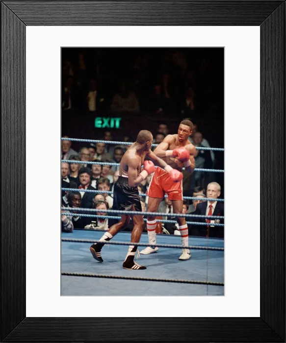 Framed Print : Mike McCallum vs Michael Watson for the WBA middleweight title Framed Print : Mike McCallum vs Michael Watson for the WBA middleweight title