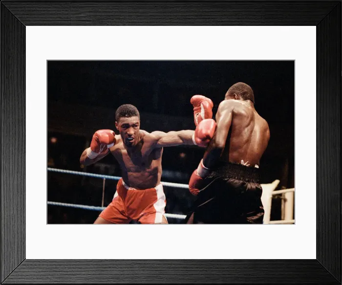 Framed Print : Mike McCallum vs Michael Watson for the WBA middleweight title Framed Print : Mike McCallum vs Michael Watson for the WBA middleweight title
