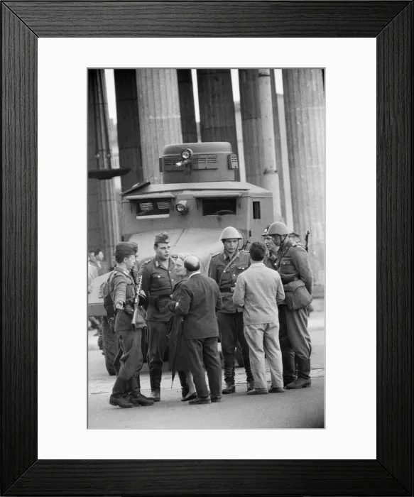 Framed Print : Start of the construction of the Berlin Wall. At midnight on 13th August Framed Print : Start of the construction of the Berlin Wall. At midnight on 13th August