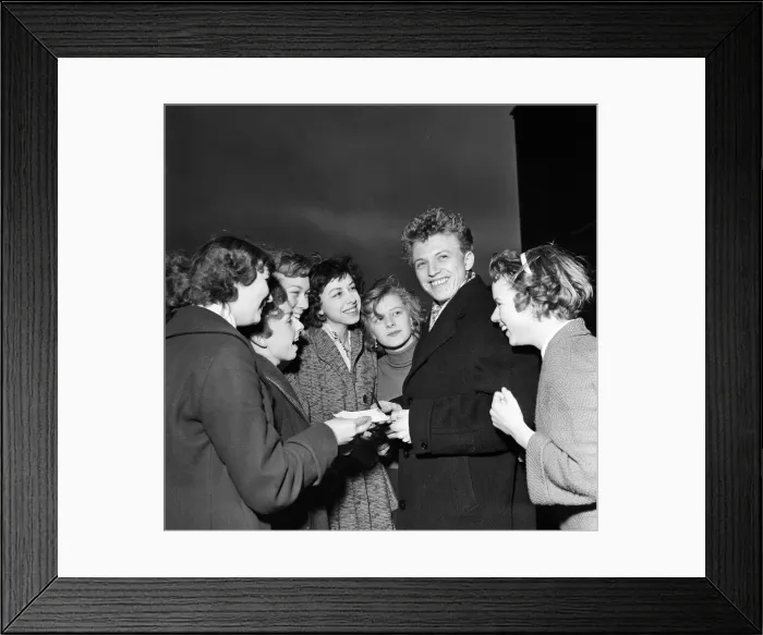 Framed Print : Singer and actor Tommy Steele pictured with some of his fans. 29th December 1956 Framed Print : Singer and actor Tommy Steele pictured with some of his fans. 29th December 1956
