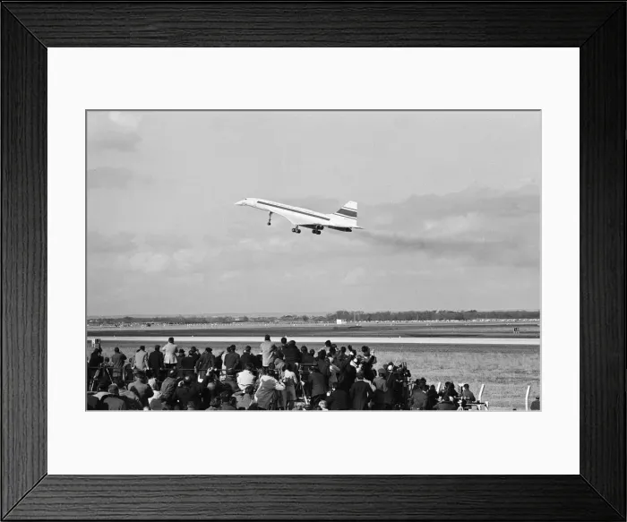 Framed Print : Concorde prototype 001 flies for the first time, at Toulouse Airport, France Framed Print : Concorde prototype 001 flies for the first time, at Toulouse Airport, France