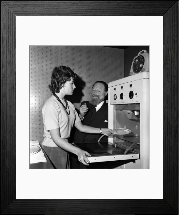 Framed Print : Cooking by microwaves. Circa 1962 Framed Print : Cooking by microwaves. Circa 1962