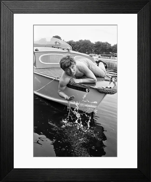 Framed Print : President of Bermondsey Boat Club Tommy Steele relaxes at his Thames side house Framed Print : President of Bermondsey Boat Club Tommy Steele relaxes at his Thames side house