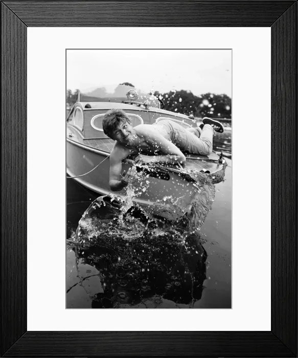 Framed Print : President of Bermondsey Boat Club Tommy Steele relaxes at his Thames side house Framed Print : President of Bermondsey Boat Club Tommy Steele relaxes at his Thames side house
