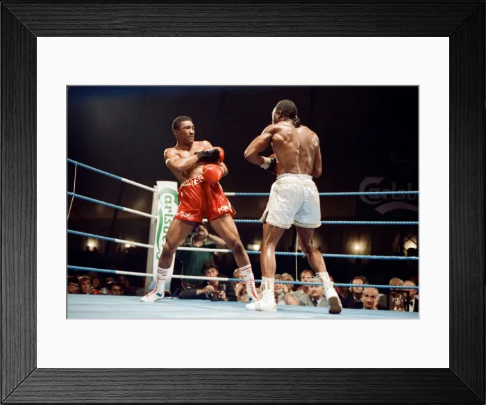 Framed Print : Michael Watson vs Nigel Benn for the British Commonwealth middleweight title Framed Print : Michael Watson vs Nigel Benn for the British Commonwealth middleweight title
